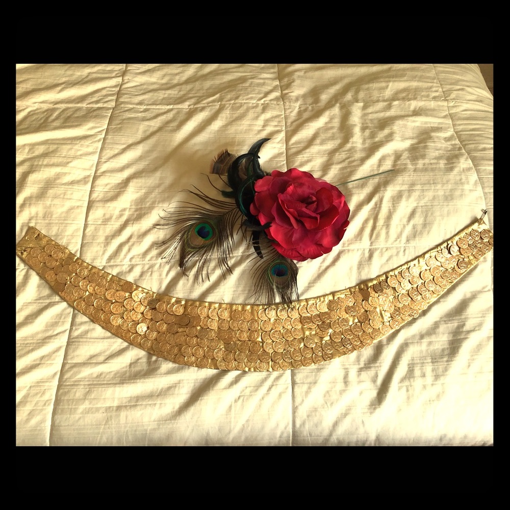 Belly dance gold coin hip scarf homemade